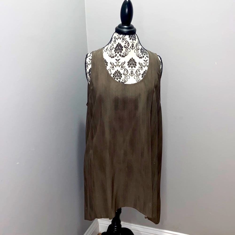 Eileen Fisher 100% silk asymmetrical tank